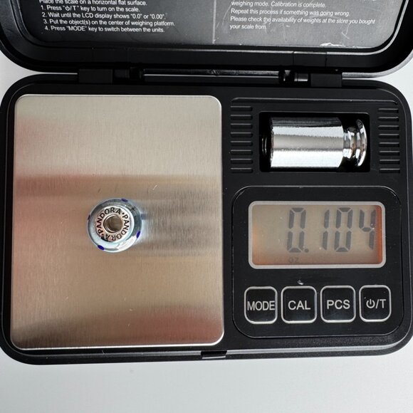 PANDORA Dark Blue Polka Dot Murano Charm 790610 Sterling Silver Core Retired - Picture 10 of 11